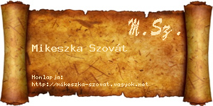 Mikeszka Szovát névjegykártya